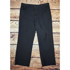 Vintage JOHN BLAIR Mens Pants 38x30 Black Slacks Polyester Western Stitch Pocket